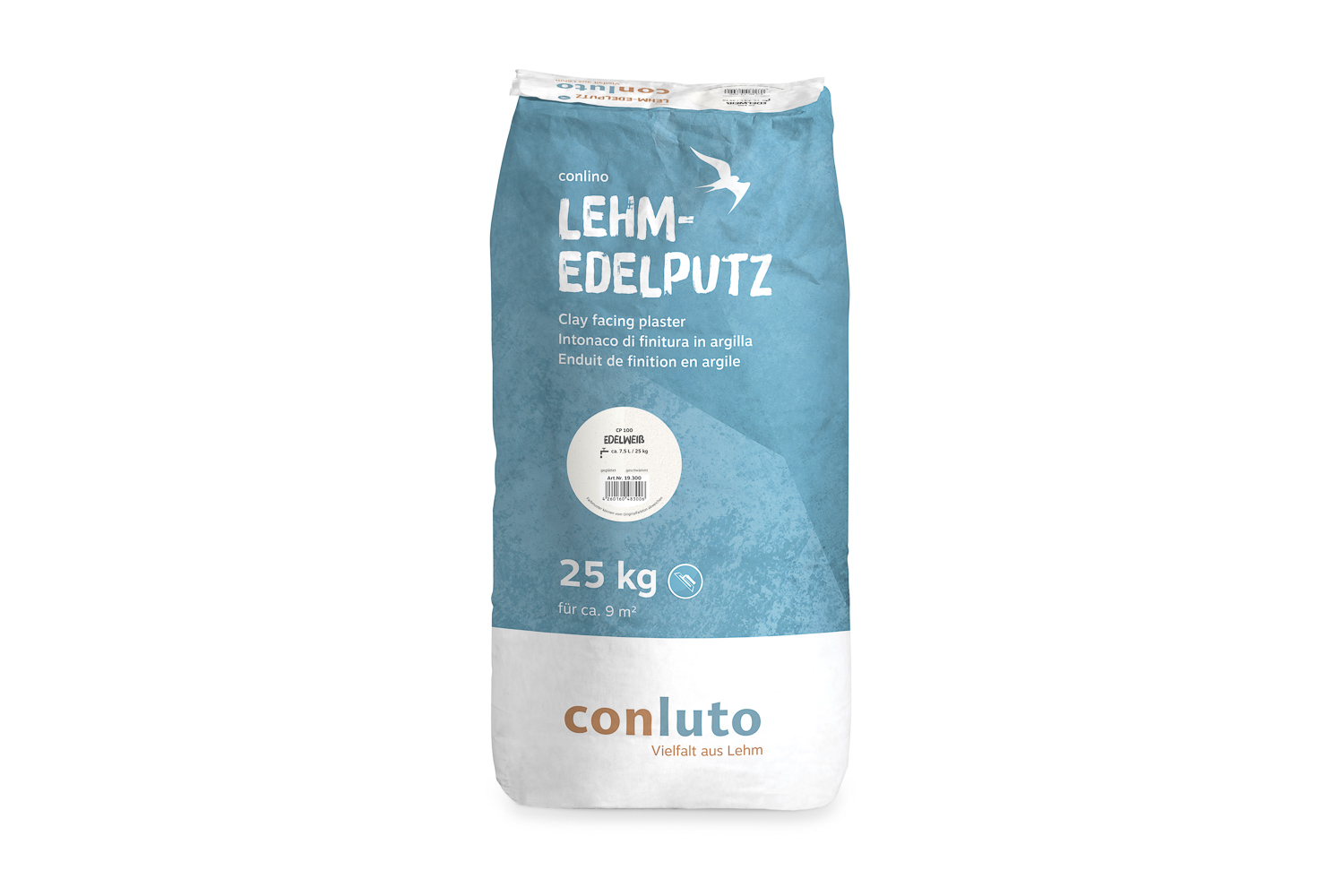 Produktbild 25 Kilogramm Sack conluto Lehmedelputz in Edelweiß