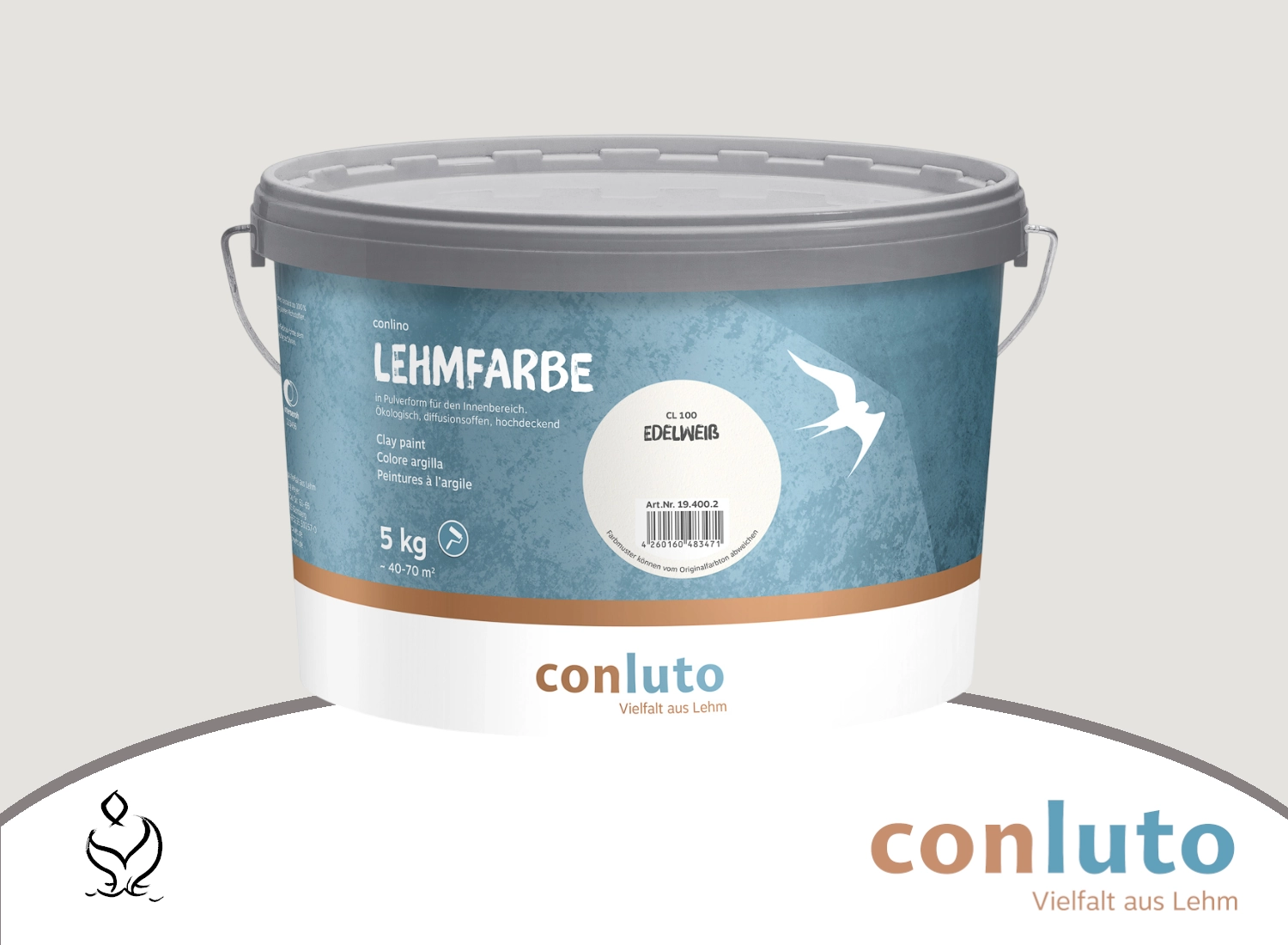 conluto Lehmfarbe · Edelweiß CL 100 · 10kg conluto Lehmfarbe · Edelweiß CL 100 · 10kg